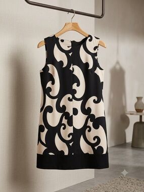 ALYX  Black and Cream Abstract Shift Dress